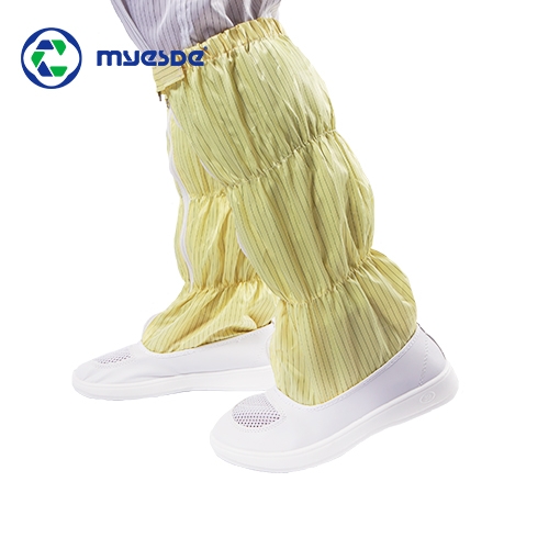 皮革开网长筒靴